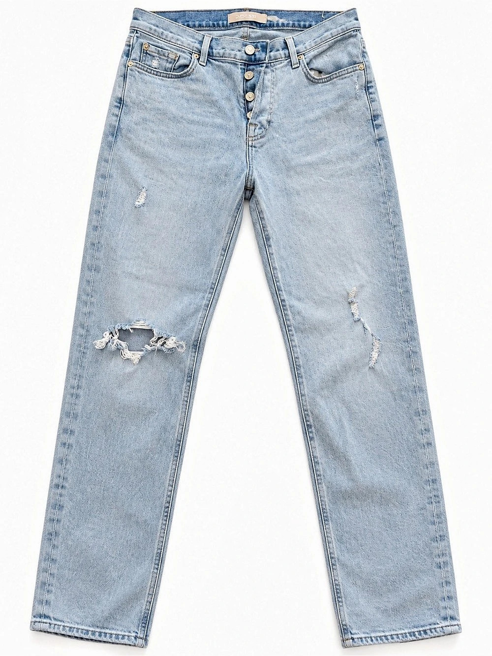 7 For All Mankind Distressed Straight Leg Jeans in Blue sz 29